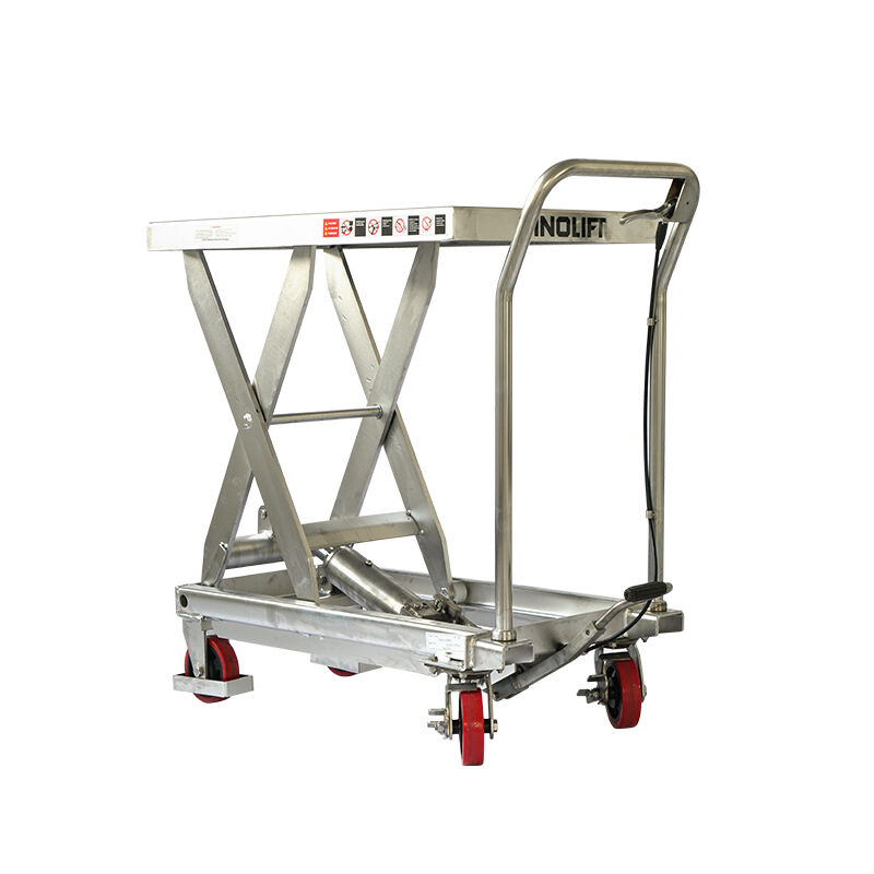 TF15S 304 Stainless Steel Scissor Lift Table | Manual Hydraulic Cart